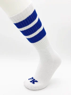 FK SPORT HIGH CALF STRIPED SOCKS<span> - </span>WHITE/ROYAL, O/S