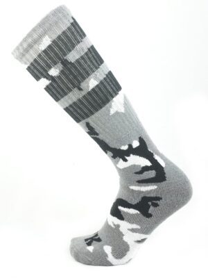 FK SPORT HIGH CALF STRIPED CAMO SOCKS<span> - </span>BLACK/GREY, O/S
