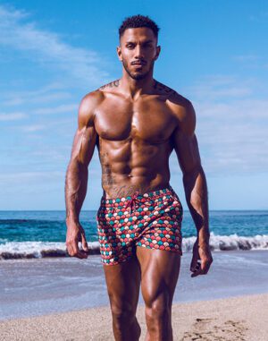S50 Swim Shorts - Retro Red Print