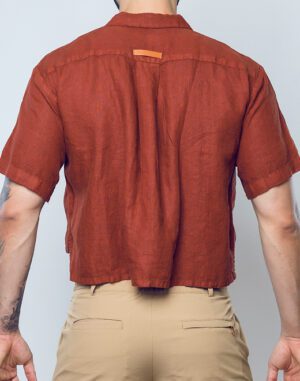 Cropped Linen Shirt<span> - </span>Bombay Brown, M-XL