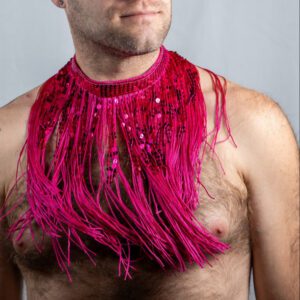 Rosa Quente Fringe Choker<span> - </span>HOTPINK, 16"