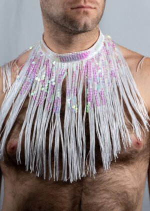 Branco Fringe Choker<span> - </span>White, 17"