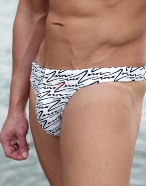 V80 Signature Print Swim Thong<span> - </span>Black/White, M