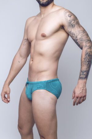V10 Ripple Textured Swim Brief<span> - </span>Green, L