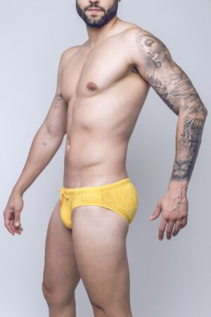 V10 Ripple Textured Swim Brief<span> - </span>Yellow, L