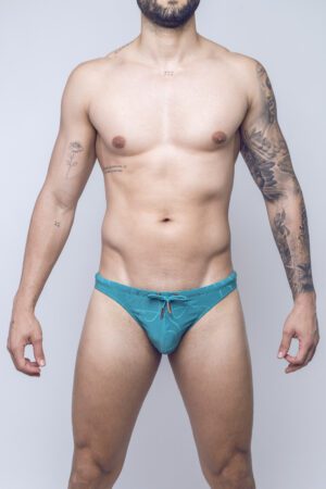 V80 Ripple Textured Swim Thong<span> - </span>Green, L