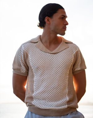 Aruba Polo Shirt<span> - </span>Cream/Sand, L