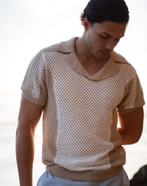 Aruba Polo Shirt<span> - </span>Cream/Sand, M