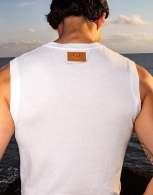 SAPPHIRE KNIT VEST<span> - </span>White, XS