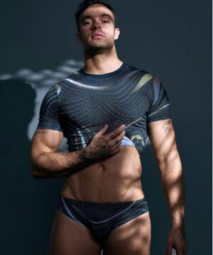 Pride Swirls Printed Crop T-Shirt-Black<span> - </span>Black, L