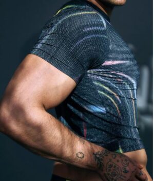 Pride Swirls Printed Crop T-Shirt-Black