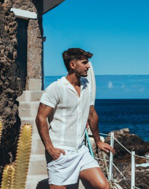 Amalfi Knitted Shirt<span> - </span>White, L