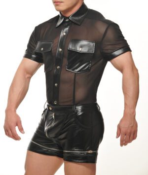 CORPORAL-Muscle Police Officer Top-Black<span> - </span>Black, S