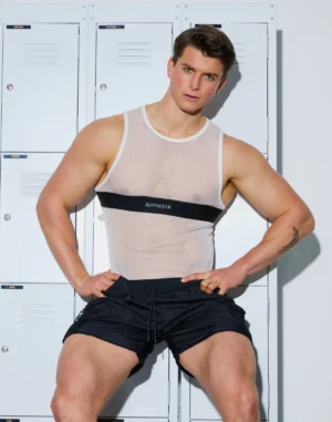 Mesh Monotone and Duotone Tank<span> - </span>White, XS