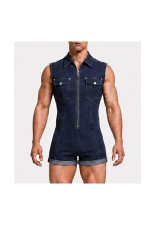 CABO Sleeveless Muscle Romper<span> - </span>DENIM BLUE, M