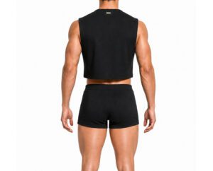 OBELISK Crop Muscle Top<span> - </span>Black, XL