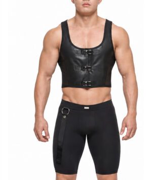 DIRK Cropped Top - PVC<span> - </span>Black, S