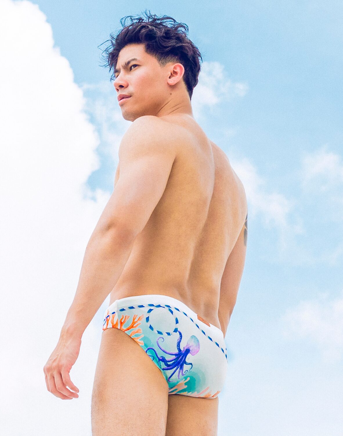 V10 Coralscape Blue Swim Brief - Image 8