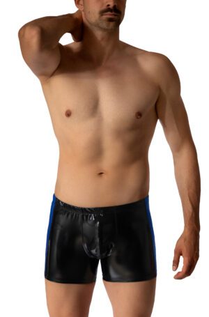M2669  2-13055 Lacquer Hip Boxer<span> - </span>BLACK/BLUE, M