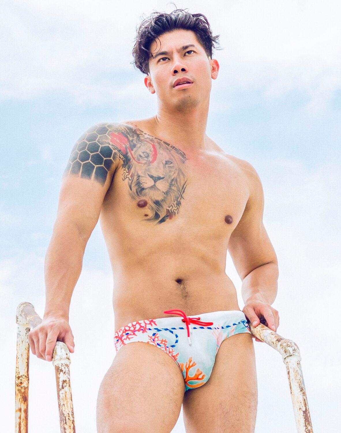 V10 Coralscape Blue Swim Brief - Image 4