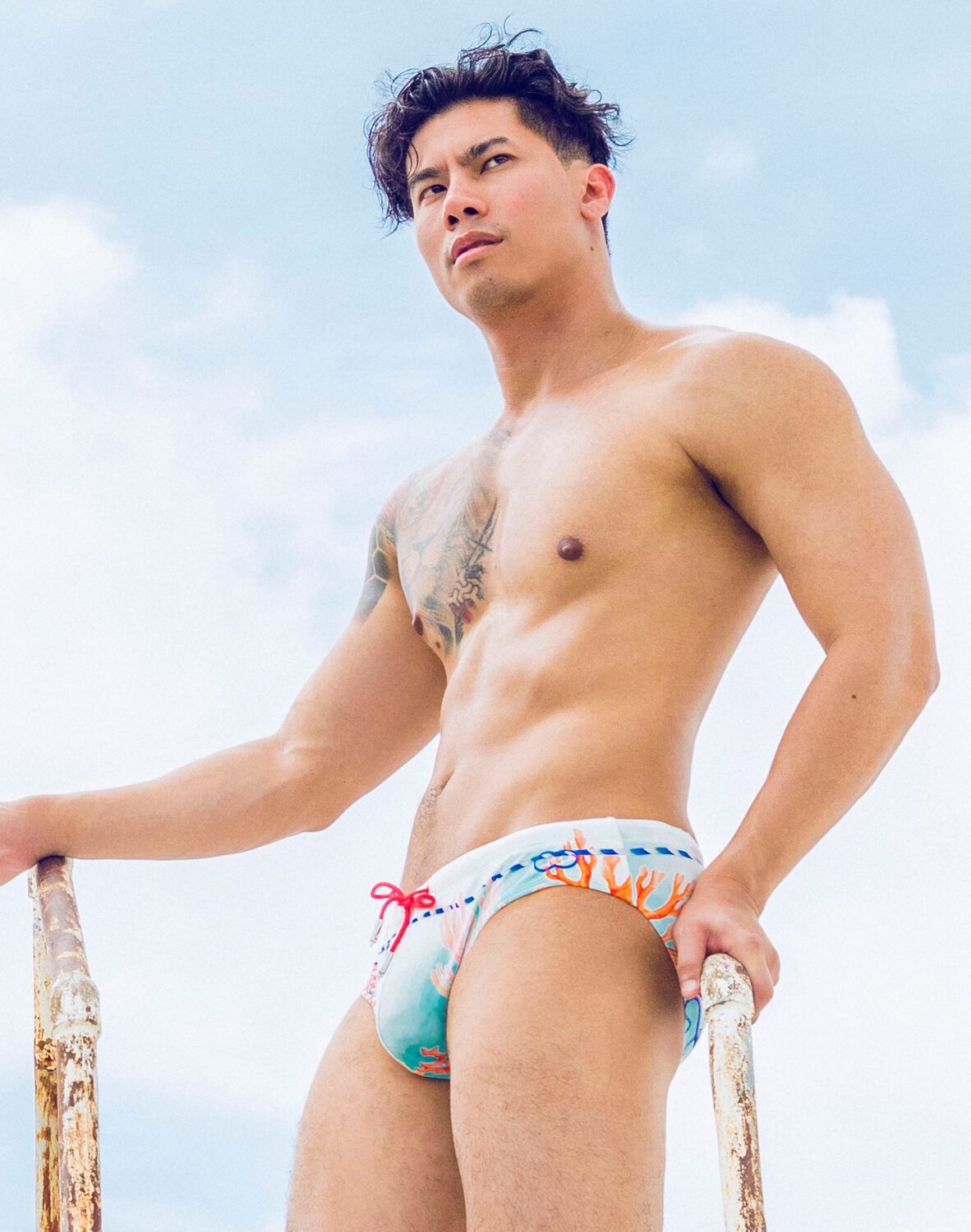 V10 Coralscape Blue Swim Brief - Image 5
