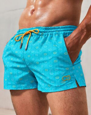 S50 Deco Crest Blue Swim Shorts